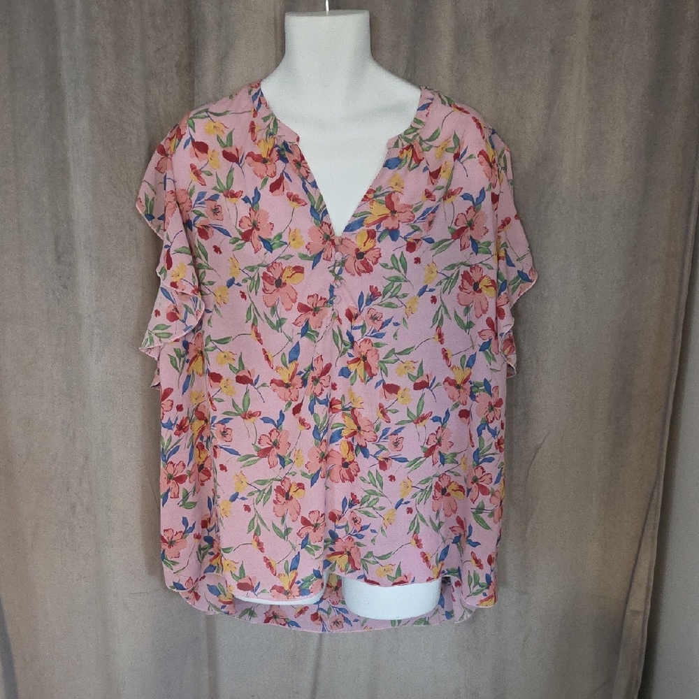 Suzanne Betro 4x Multicolor Floral Blouse